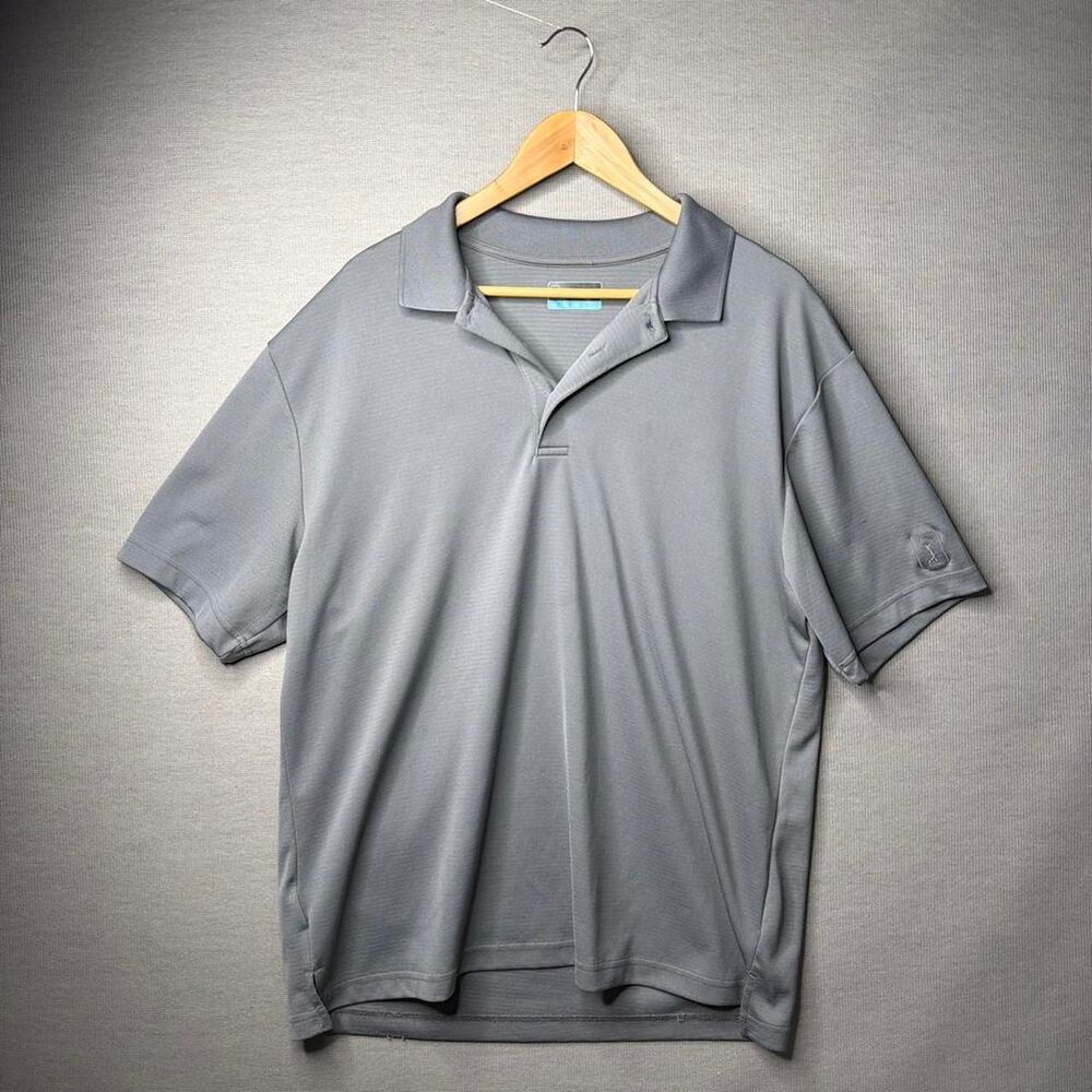 Pga-tour Men's Grey and Blue Polo-shirts